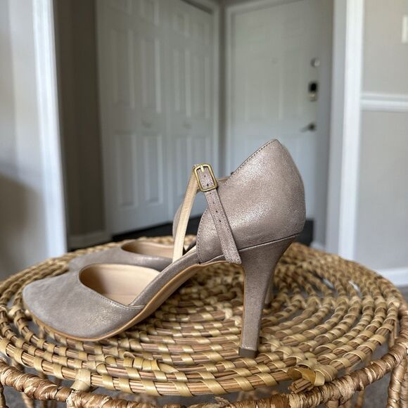 Paul Green d'Orsay Valletta Champagne Metallic Leather Pumps Size 8.5 US 6 UK - Picture 3 of 13